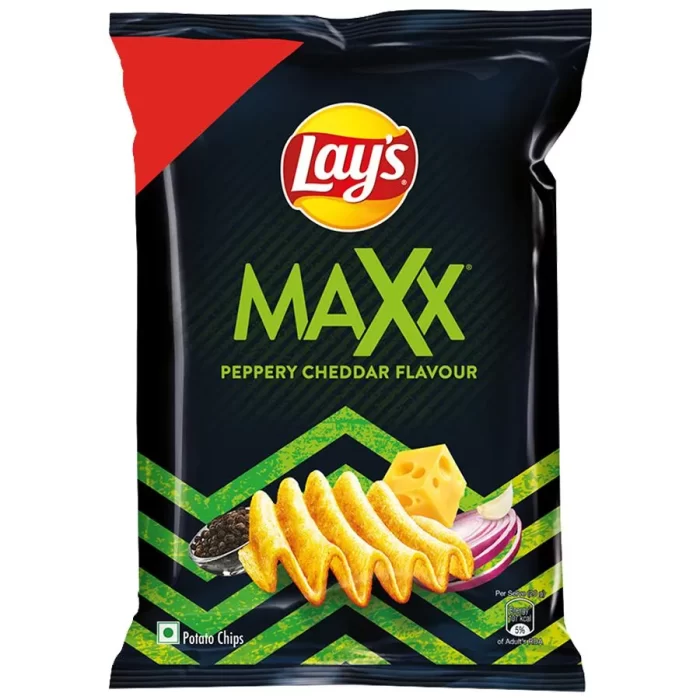 lays maxx potato chips peppery cheddar