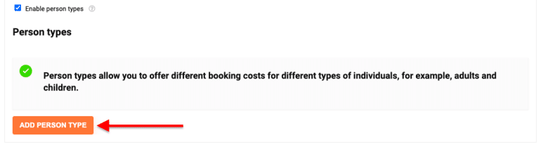 Add Booking Product Enable Person Types