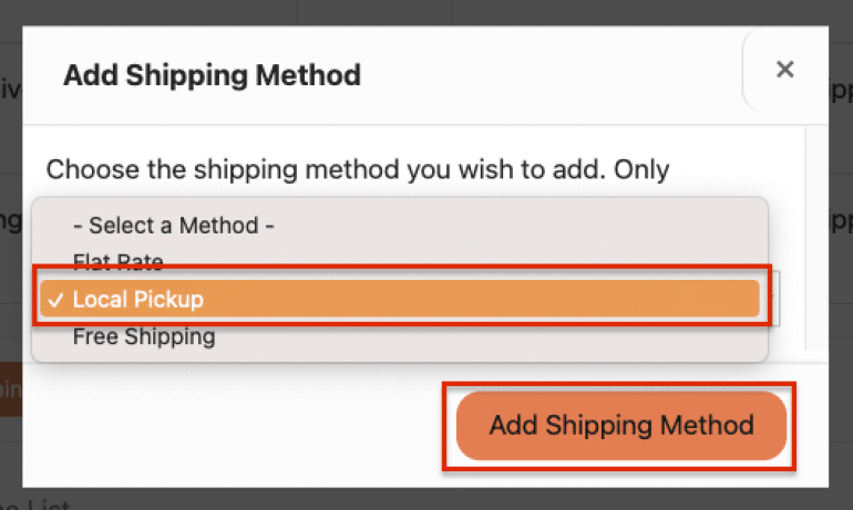 Add Shipping Method Local Pickup