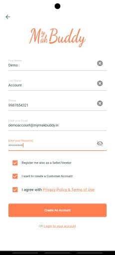 App Open Vendor Account Using Email 1 Large