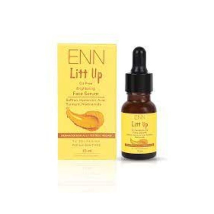 Enn Litt Up Oil Free Brightening Face Serum Saffron. Hyaluronic Acid Turmeric Niacinamide Dermatologically Tested Vegan For All Skin Types 15Ml1