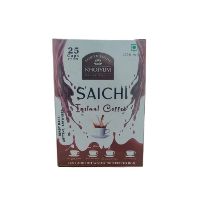 Khoiyum Natural Flavor Premium Quality Saichi Instant Coffee 25Cup Per 100G