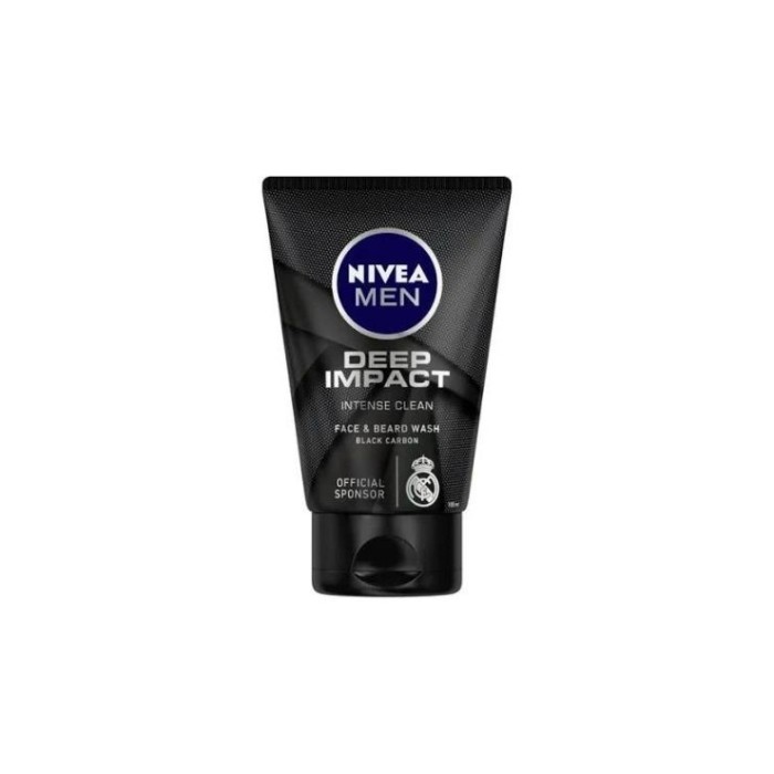 Nivea Men Deep Impact Intense Clean Face Beard Wash Carbon Black 100G