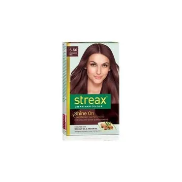Streax Cream Hai Colour Shine on 5.66 Cinnamon Red 25ml + 25gm