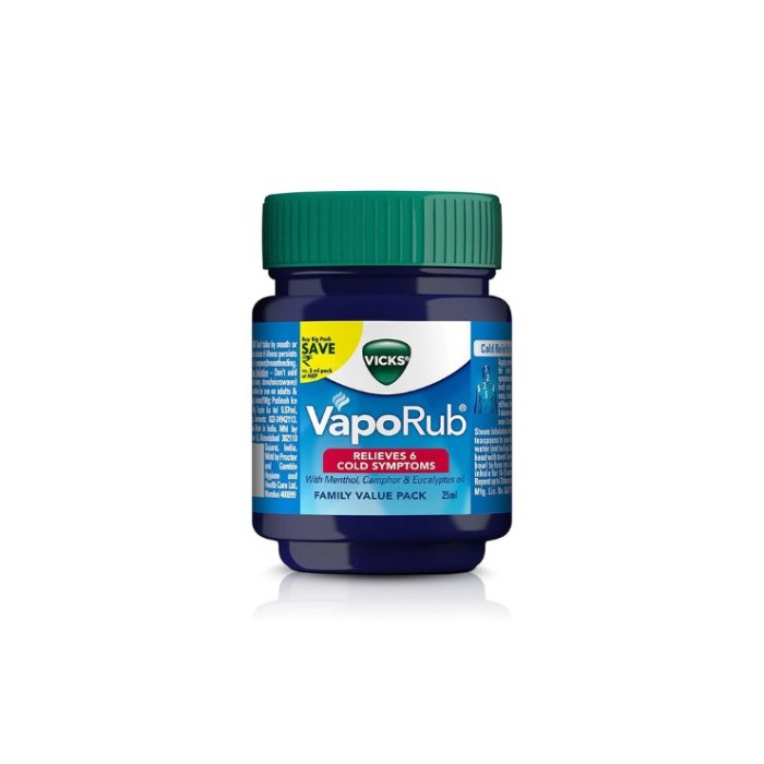 Vicks Vaporub Releives 6 Cough Cold Symptoms 25Ml