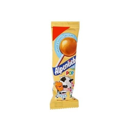 Alpenliebe with Fruit Juice & Vitamin C Paper Stick Cream Orange Lollipop