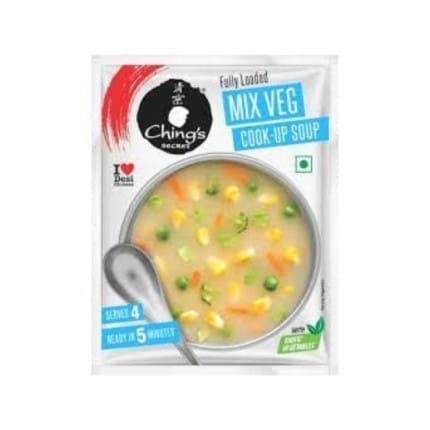 Ching's Secret MIX VEG SOUP Ready in 5 Minutes Real Vegetables No Added Preservatives 4 Serves