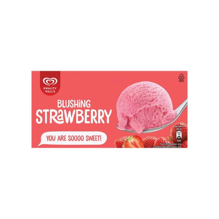 Kwality Walls Blushing Strawberry Brick Ice Bream 370G700Ml