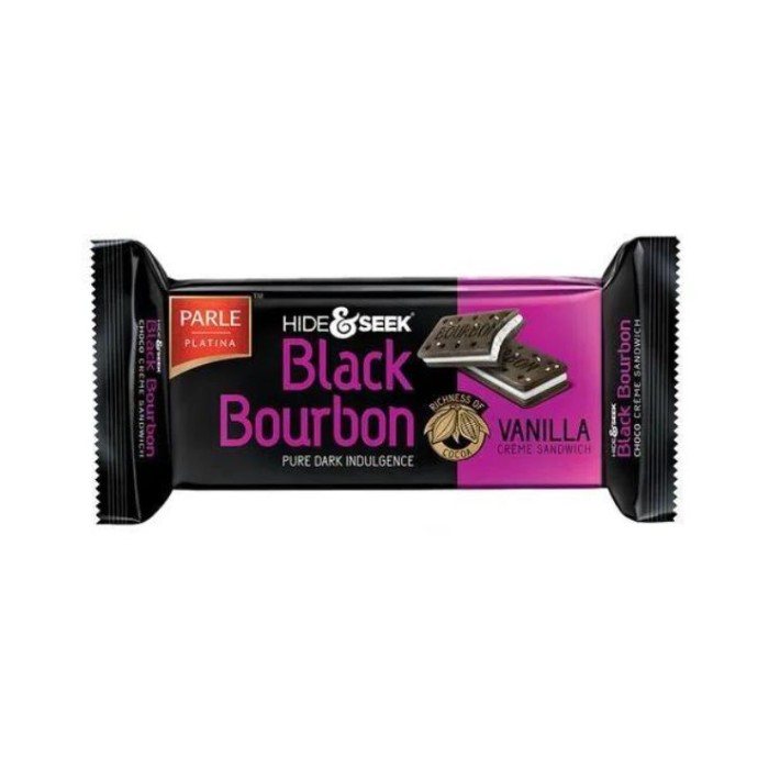 Parle Platina Hide Seek Black Bourbon Vanilla Creme Sandwich 100G