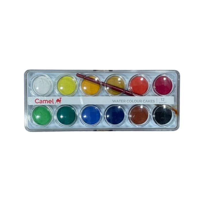Camel Water Colour Cakes 12 Shades Free Brush Inside