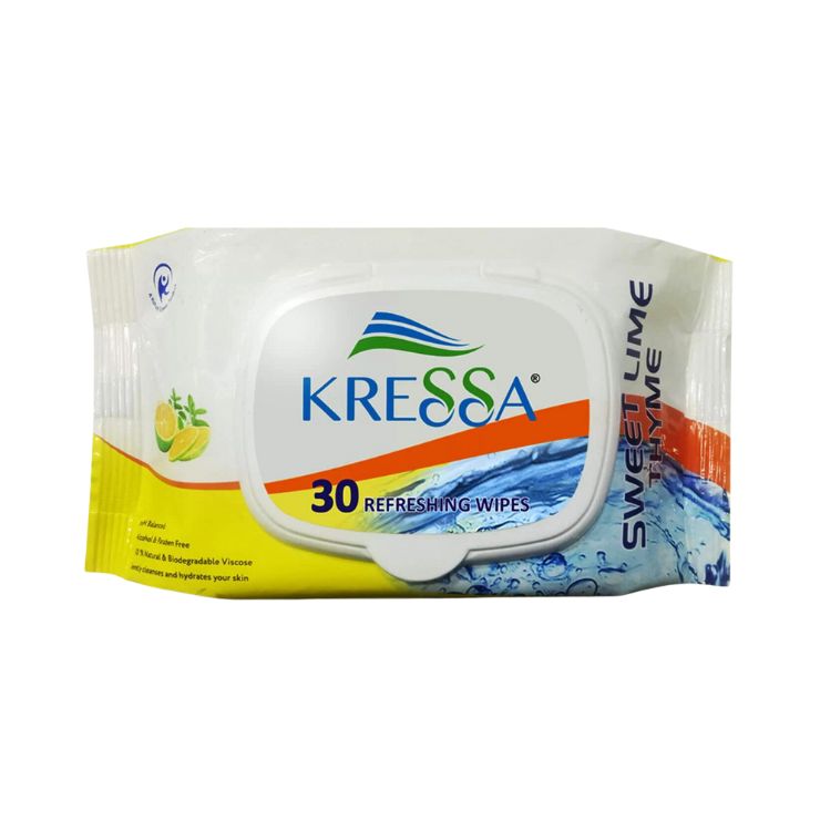 Kressa 30 Refreshing Wipes Sweet Lime Thyme