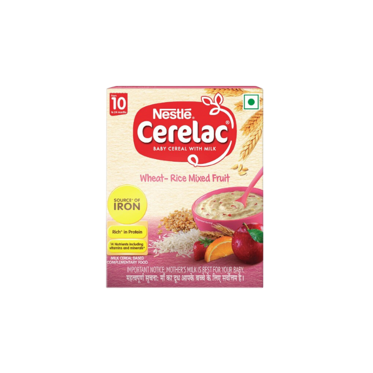 Nestle Cerelac Baby Cereal With Milk Wheat Rice Mixed Fruit