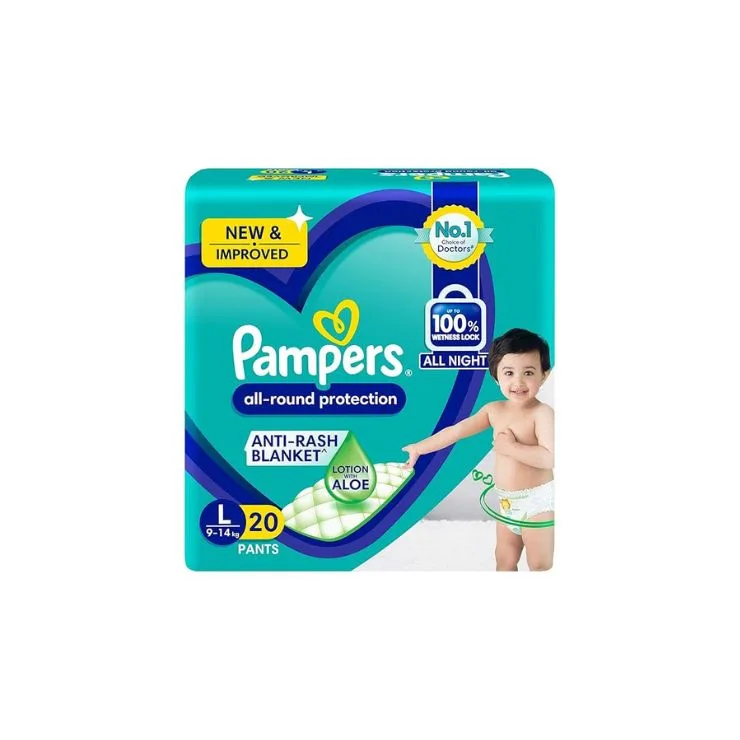 Pampers Anti-Rash Blanket Lotion with Aloe L 9-14Kgs 21 Pants