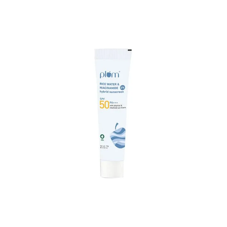 Plum Rice Water amp Niacinamide 2 Hybrid Suncreen SPF 50PA