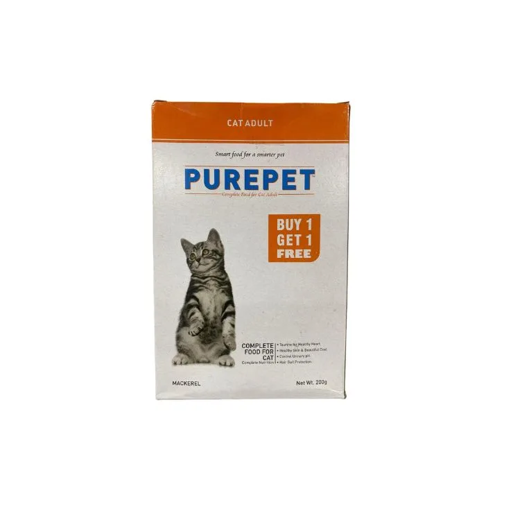 Purepet Complete Food For Cat Adult Mackerel Buy 1 Get 1 Free 200G