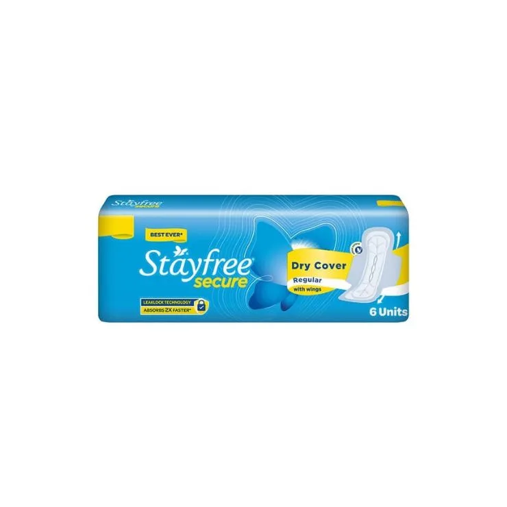 Stayfree Secure Dry Cover Regular With Wings