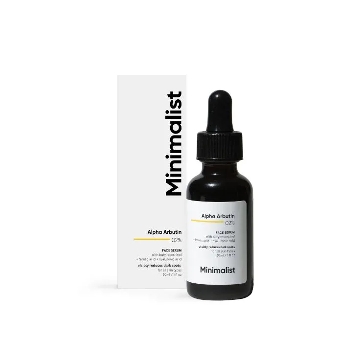 Minimalist Alpha Arbutin 02% Face Serum reduces pigmentation & spots 30ml