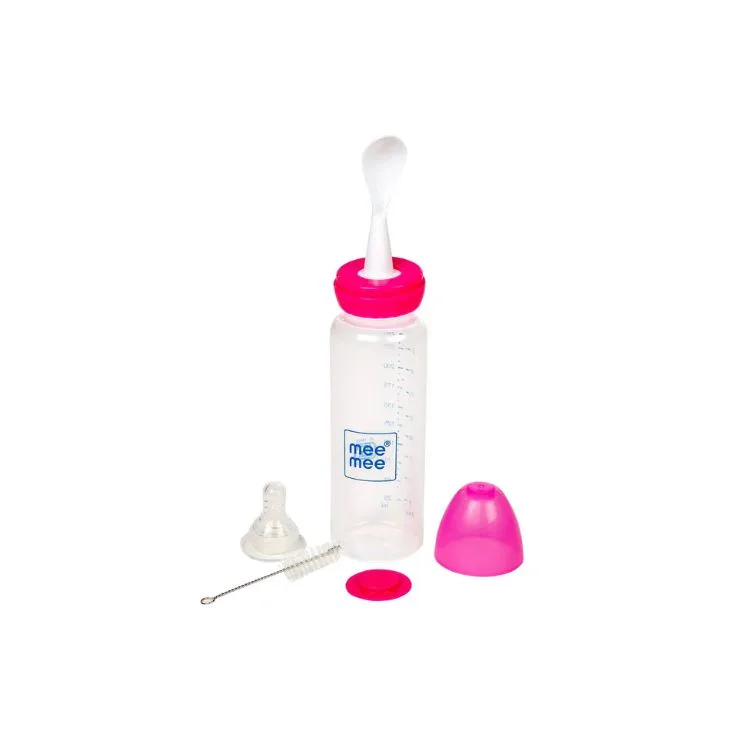 Mee Mee 2 in 1 Baby Feeding Bottle with Spoon 250ml