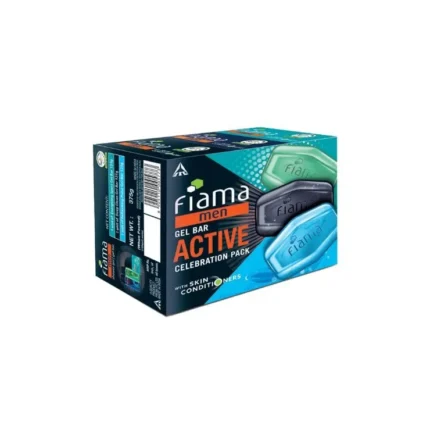 Fiama Men Gel Bar Active Celebration Pack with Skin Conditioners 375gm 125gx3