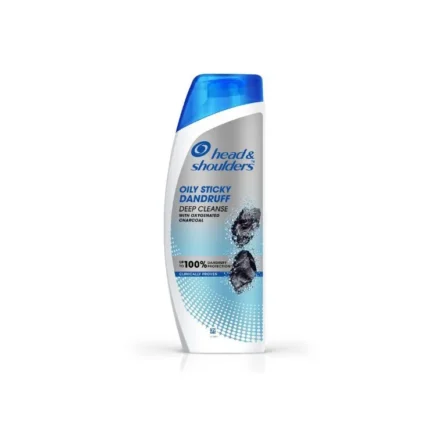 Head Shoulders Oily Sticky Dandruff Deep Cleanse With Oxygenated Charcoal 340ml